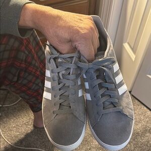Adidas Gray and White Sneakers